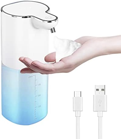 Automatic Foaming Soap Dispenser Touchless and Rechargeable Countertop & Wall-Mounted Soap Dispensers,0.2s Smart Infrared Sensor Hands-Free Foam Soap Dispenser with Large Capacity 400ml/13.5oz White