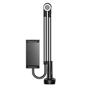 Krevia Tablet Stand & Phone Holder | Rotary Adjustment 360° Rotating Aluminum Tablet Phone Overhead Stand | Standing Holder Stand Devices for Kitchen Bedside Office Desk Showcase (Multicolor)