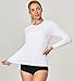IUGA White Long Sleeve Shirts for Women UPF 50+ Rash Guard Workout Tops with Pockets Dry Fit Hiking Gym Athletic Outfits