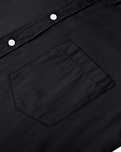 Image of Alimens & Gentle Mens Solid Oxford Shirt Long Sleeve Dress Shirt Work Casual Button Down Shirts with Pocket