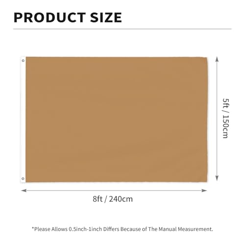 Drapeau double face marron 1,5 x 2,4 m – Bannière robuste d'extérieur - 4