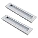 Paquet de 2 Poignées de Porte à Porte Coulissantes Poignée Carré Encastrées en Alliage d'aluminium Boutons Cachée pour Porte Coulissante Armoire Placard Tiroir,blanc (Hole distance 160mm)