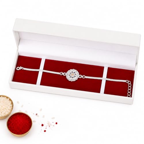 Image of Silver Rakhi for bhai,bracelet for brother,Rakhi set for brother,rakhis for rakshabandan,men,kids,boys(1000)