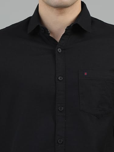 Image of COOL COLORS Men's Solid Slim Fit Casual Shirt | Breathable Soft Fabric | Spread Collar | Stylish Modern Comfort | Office, Party, Weekend Essential