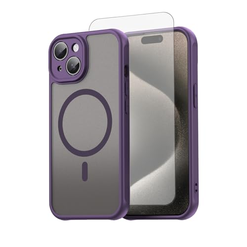 Coque iPhone 15 MagSafe protection antichoc violette i15