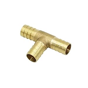 Pangyoo PYouo-messing pijp joint 1 stks 14mm 16mm T-vorm messing weerhaak slang montage, 3 manier slang weerhaak koperen prikkelkoppeling Connector adapter, dik materiaal (Kleur: 14mm tee)