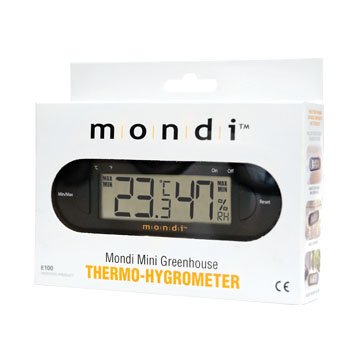 Mondi Mini Greenhouse Thermo-Hygrometer product packaging.