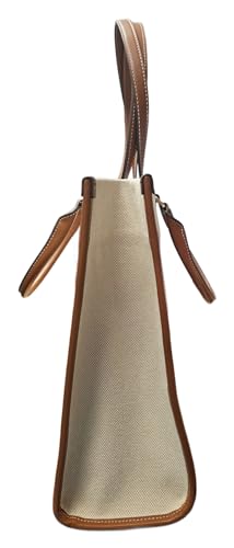 Image of Tory Burch 155079 Blake Tan /Brown With Gold Hardware Canvas Women's Tote Bag