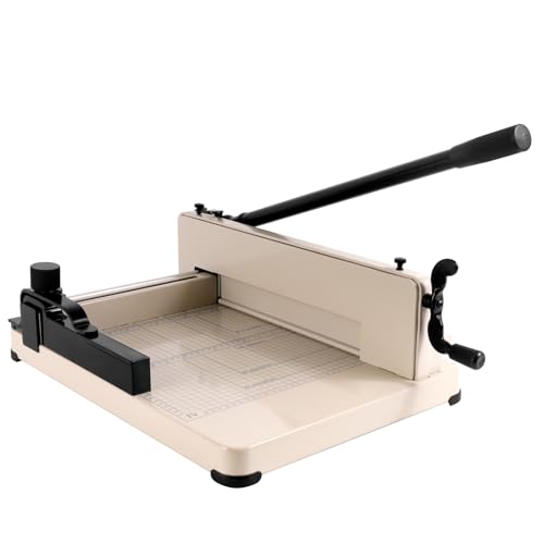 Double Safety with Heavy Duty Guillotine Paper Cutter 12'',400 Sheets Capacity Paper Trimmer for Cutting Paper, Leather, PVC,Non-Woven Fabrics