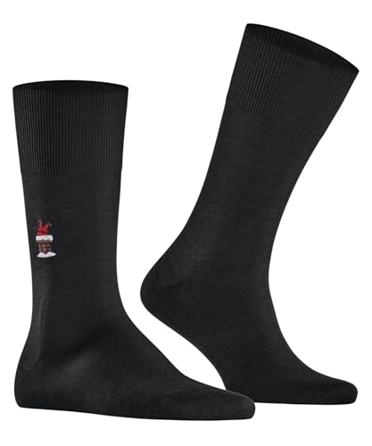 FALKE Herren Socken Airport M So Wolle Baumwolle einfarbig 1 Paar, Schwarz Black 3000 Santa Chimney, 43-44 – Ansicht 4