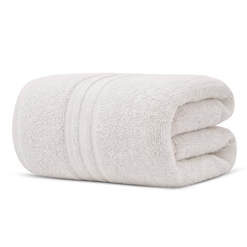 Image of Jasmine Quick Dry, Super Absorbent, Soft Beach, Bath & Sports Towel, White 70 x 140cm - 350 GSM Towel