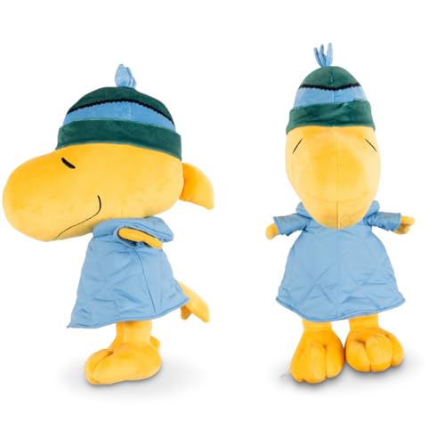 Image of Peanuts Woodstock Winter Coat Holiday & Christmas Bedding Super Soft Plush Cuddle Pillow Buddy, (Officially Licensed Product) By Franco