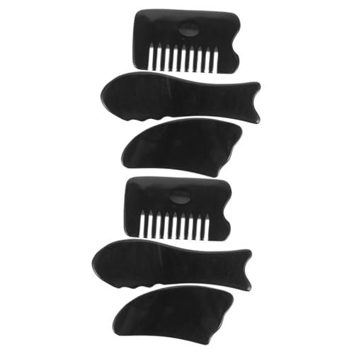 SHERCHPRY 2 Series Tablero De Raspado Becerro Raspador De Masajes Masaje Muscular Para Masajeador Músculo Ejercitador De Mandíbula Herramienta De Masaje Hacia Cuernos Negro 3 Piezas*2