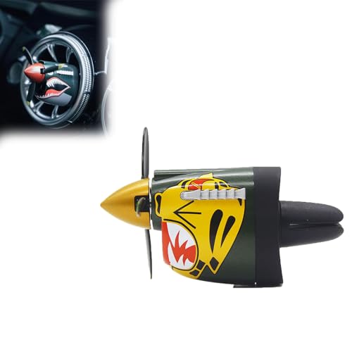 Image of P-40 Warhawk Car Air Freshener, P-40 Warhawk Creative Propeller Car Decor, Vent Clip,Car Accessories for Men, With Spinning Propeller (One size, Tig)