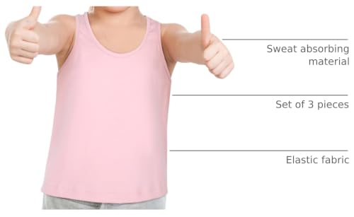 Image of Bencailor 3 Pcs Girls Dance Tank Top Racerback Crop Tank Top Sleeveless Girls Tops Vests for Children