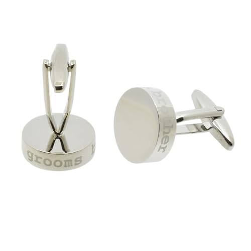 Mancuernillas para hombre Redondas Grabadas Láser miniatura 1