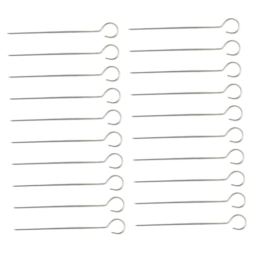 CIYODO Brochetas para Barbacoa de Acero Inoxidable 155 CM 20 Piezas Palitos para Asar Parrilla Seguros y Duraderos Utensilios para Carnes Barbacoas y Actividades al Aire Libre