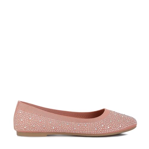 Splash Rhinestones Embellished Ballet Flats