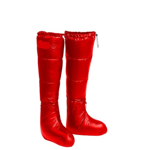USOHJZ Patucos De PlumóN para Camping Calcetines de plumón for Acampar, Botines, Saco de Dormir, Calcetines, Botas de plumón, Botas de Dormir for Acampar, Saco de Dormir, botín de plumón(Red)