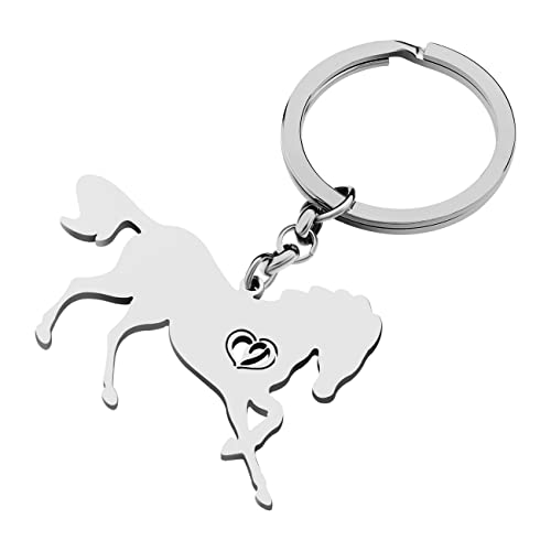 Stainless Steel Running Horse Keychains for Women Teen Girls Cute Pony Derby Accessories Purse Wallet Charms2