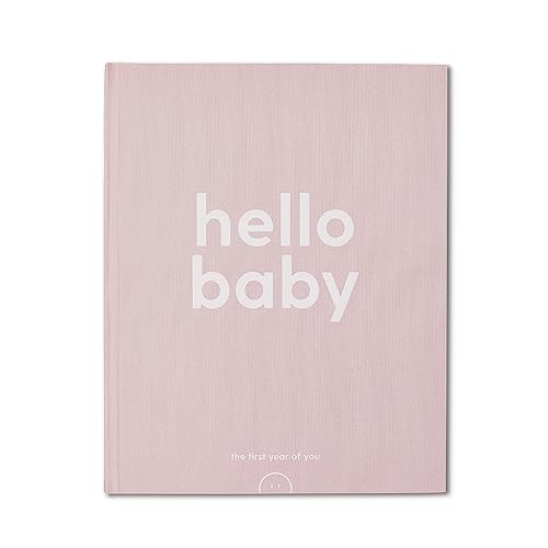 MORI Hello Baby Memory Book Blush Unisex Milestone Journal for Newborn Lightweight Durable Keepsake Diary with Love Letter Comfortable Design Ideal for Recording Memories One Size