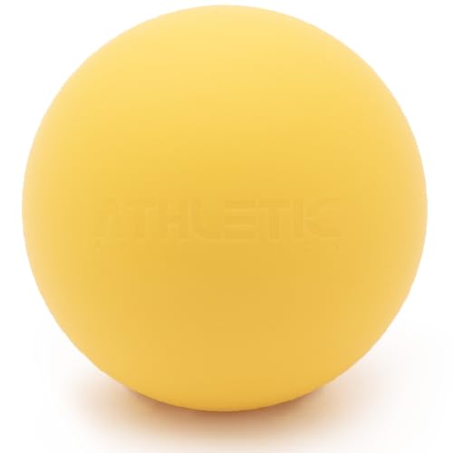ATHLETIC AESTHETICS Massageball [6cm] - Lacrosseball und Faszienball für Selbstmassage und Triggerpunkttherapie (Entschteilungen bei Verspannungen) in Gelb 1