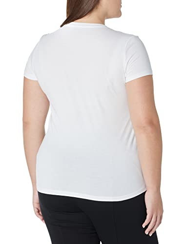 Calvin Klein Women's Logo Short Sleeve Wave Fill Tour Tee Shirt, White, X-Small #TOP28