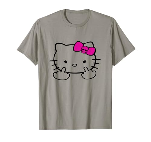 Katze Mittelfinger Kitty Mean Naughty Bow Nasty Funny T-Shirt