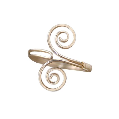 GOOTUUG Einfacher facettierter Strudel Verstellbarer Daumenring One Size Fits All Most