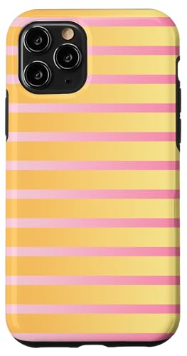 Pastel Pink Yellow Horizontal Gradient Stripes X}zP[X iPhone 11 Pro p