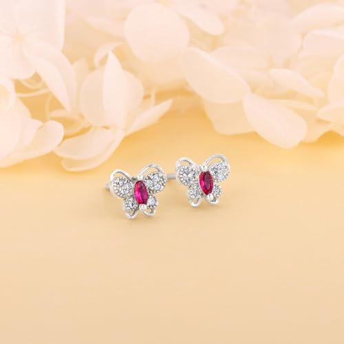 GIVA 925 Silver Pop Pink Studded Butterfly Studs | Gifts for Girlfriend, Gifts for Women and Girls | With Certificate of Authenticity and 925 Stamp... - Image 4