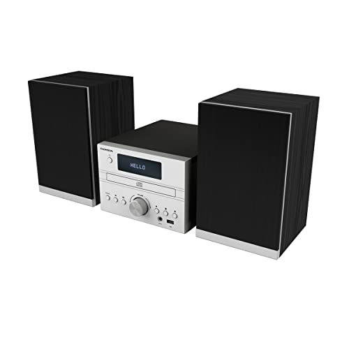 Thomson MIC122BT Home Audio Micro System 50W Sistema de Audio para el hogar - Microcadena (Negro, Plata, Monótono, Frente, 50 W, FM)