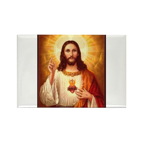 Imán rectangular Sacred Heart of Jesus 3x2 pulgadas