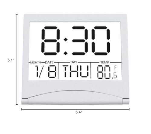 Kanbit Small Digital Travel Alarm Clock Battery Operated, Portable Lcd Large Display Alarm Clock With Backlight thumb #6