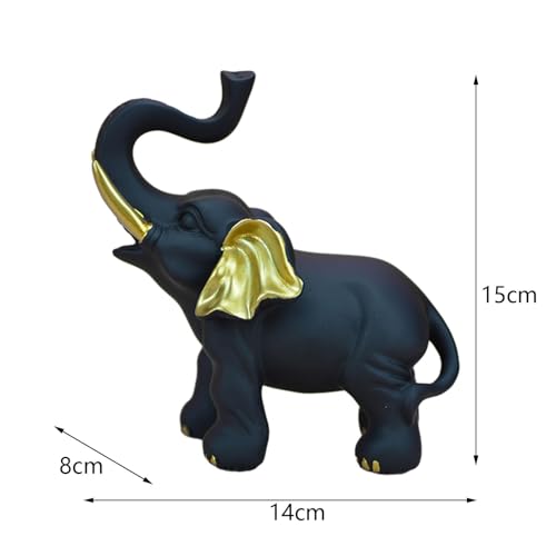 Statue d'éléphant noir décoration de table originale à offrir pour crémaillère