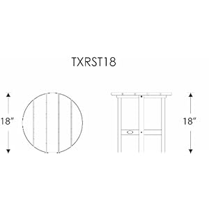 Trex Outdoor Furniture Cape Cod Round 18-Inch Side Table, Charcoal Black Trex Outdoor Furniture Cape Cod Round 18 Inch Side Table Charcoal Black