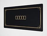 OUTLETISSIMO® Pokermatte 180 x 90 cm Schwarz und Gold mit tragbarer Tasche Casino Tuch Tischabdeckung Texas Hold'em Rutschfest Wasserabweisend Stoßdämpfer Lärm