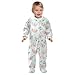 Emelivor Spring Butterflies Flowers Blue Newborn Baby One-Piece Sleepers Long Sleeve Footed Pjs for Boys Girls