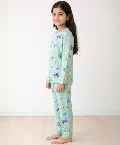 Image of Anthrilo Pure Cotton Printed Pyjama Set for Girls | Sleepwear | Night Suit, Night Wear | Long Sleeves T-Shirt & Pyjama | Regular Wear | 0-14 Years