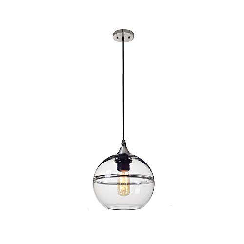 Suspension Lampe de verre moderne et lustre plafonnier 3D transparent 20cm