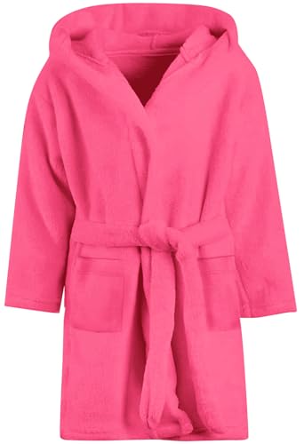 Image of Umeyda Girls Fleece Hooded Robes, Warm Printed Bath Robe for Kids Soft Fuzzy Bathrobe for Gifts