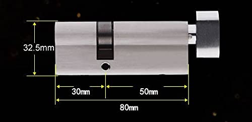 SchließZylinder Sicherheitstür-Mitten-Asymmetrie-Schließzylinder, Mit Knopf, Kunststoff-Stahl-Aluminium-Legierung, Tür-Exzenterschlosskern(30x50T)
