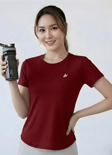 Image of Nexsus Apparels Gym T-Shirt for Women-Quick Dry Sports & Workout T-Shirt for Women, Activewear for Running, Casual & Gym Use, Available in Plus Size's