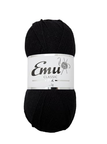 Emu Classic DK Acrylic Yarn 100g Ball 282m Black - 123