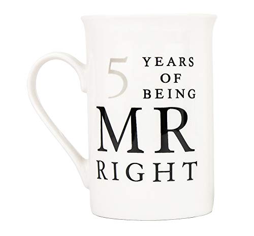 Haysoms Ivory 5Th Anniversary Mr Right & Mrs Always Right Ceramic Mugs Gift Set Thoughtful And Unique Gift Idea Dishwasher And Microwave Safe #TOP1
