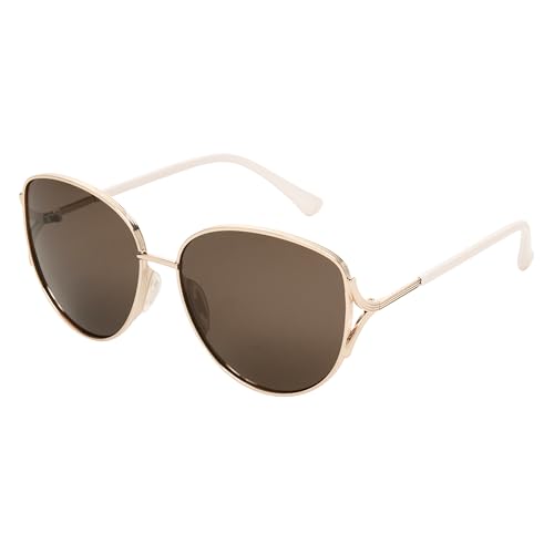 Foster Grant Sofia Vergara x Women's Serena Snag Free Cat Eye Sunglasses, Gold, 59 mm
