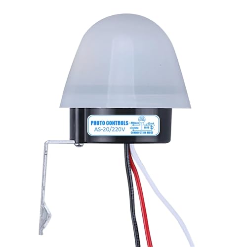 AS-20 DC 12V AC 110V 220V 10A Waterproof Sensitive Auto Photo Switch On/Off Photocell Street LED Light Switch Sensor Switch Tool(AC220V)