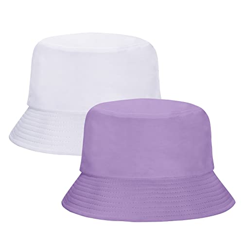Image of Rosoz 1 & 2 Pack Bucket Hat for Women Men Summer Travel Beach Sun Hat Outdoor Cap Unisex Bucket Hats