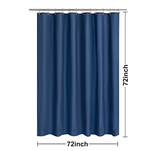 Image of Barossa Design Navy Shower Curtain Liner with 6 Magnets - Waterproof PEVA Shower Liner for Bathroom, 72 inch x 72 inch Standard Size, PVC Free, Metal Grommets - Navy Blue, 72x72