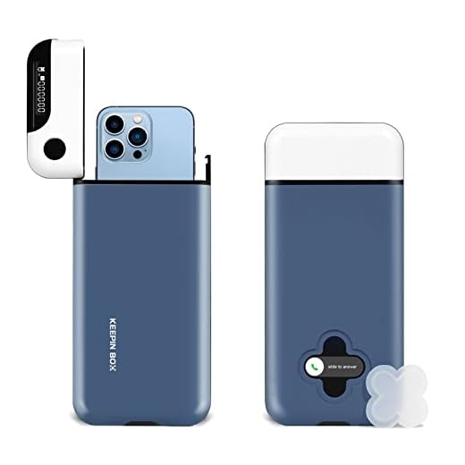 Cell Phone Lock Box with Timer, Portable Time Lock Box for iPhone and Android Phone, Help to Be Self-Discipline and Focus to Achieve Goals, Prevent Phone Addiction (Dark Blue)